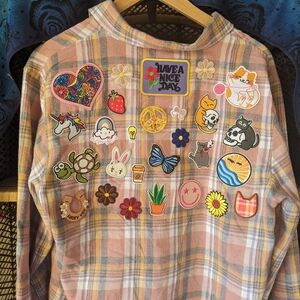 Womens Flannel With Patches